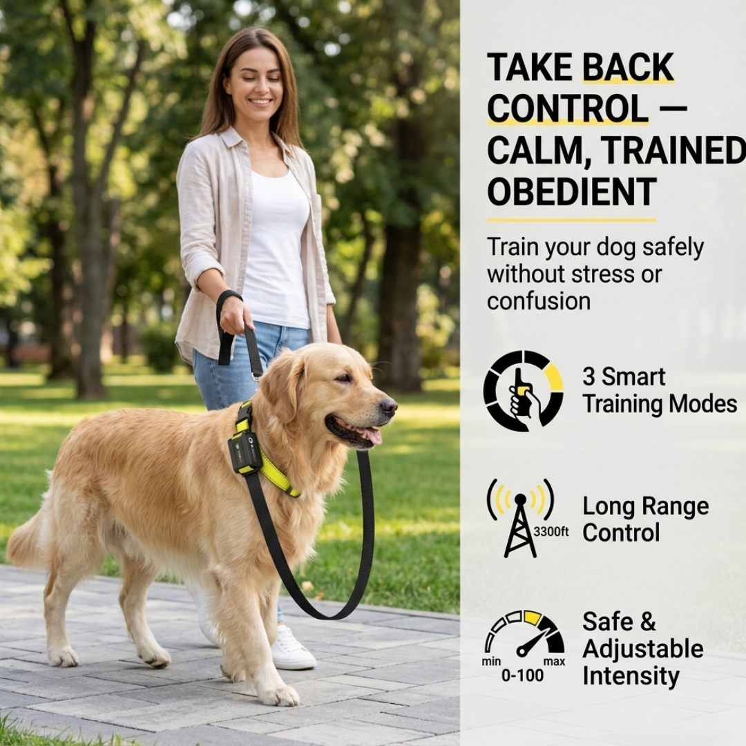 Stop Your Dog’s Barking Without Stress, Shocks, or Guesswork using K9Control™ Smart Training Collar