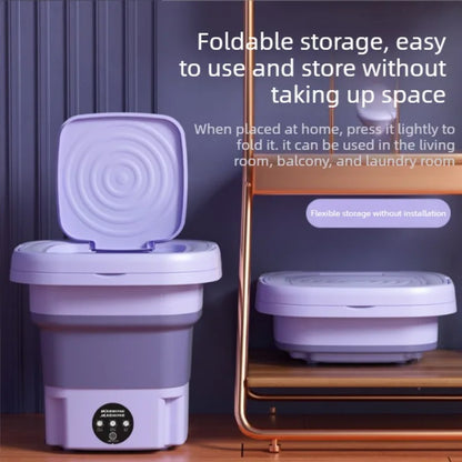 Household small folding washing machine, student dormitory underwear, socks, mini cleaning machine, portable washing bucket