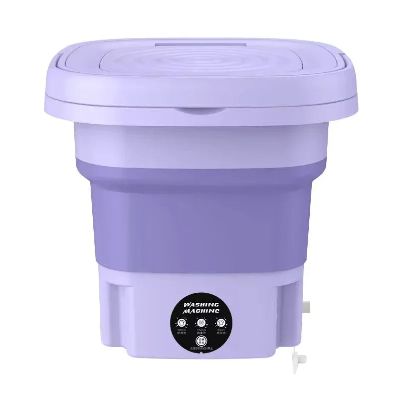 8L Foldable Mini Washing Machine Spin Dryer Portable Small Washer for Socks Underwear Lingerie Space-saving Household Appliance