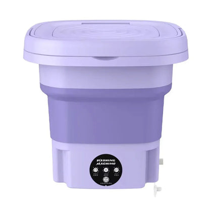 8L Foldable Mini Washing Machine Spin Dryer Portable Small Washer for Socks Underwear Lingerie Space-saving Household Appliance