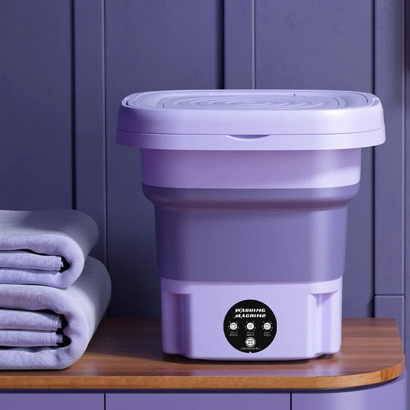 Household small folding washing machine, student dormitory underwear, socks, mini cleaning machine, portable washing bucket