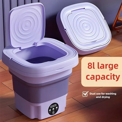 Household small folding washing machine, student dormitory underwear, socks, mini cleaning machine, portable washing bucket